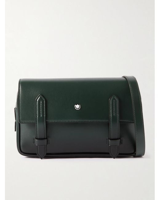 Montblanc Green Meisterstück Leather Messenger Bag for men