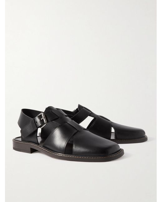 Lemaire Black Leather Sandals for men