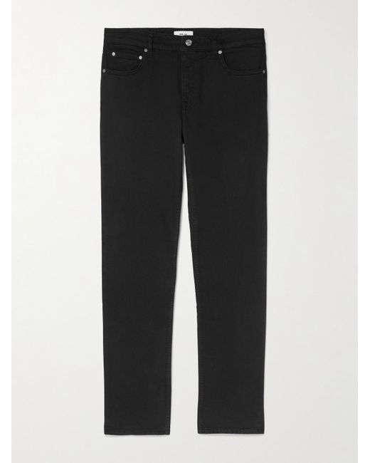 NN07 Black Tony 1923 Straight-Leg Garment-Dyed Organic Cotton-Blend Twill Trousers for men