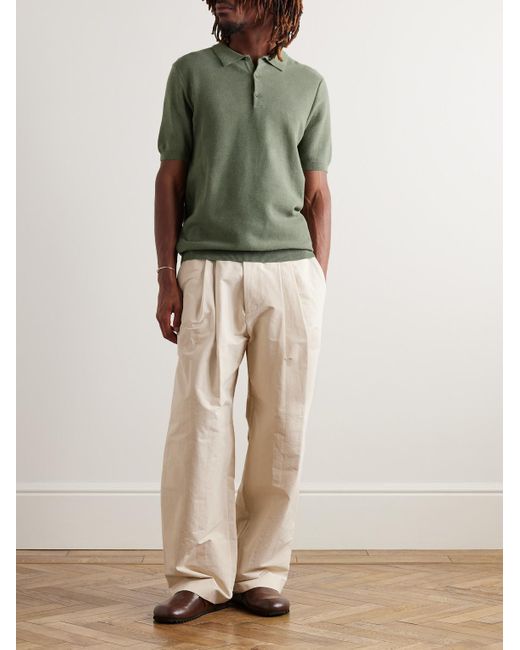 Sunspel Green Slim-fit Cotton-piqué Polo Shirt for men