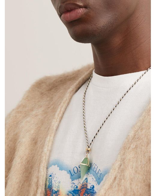 Jacquie Aiche Black Aventurine And Cord Pendant Necklace for men