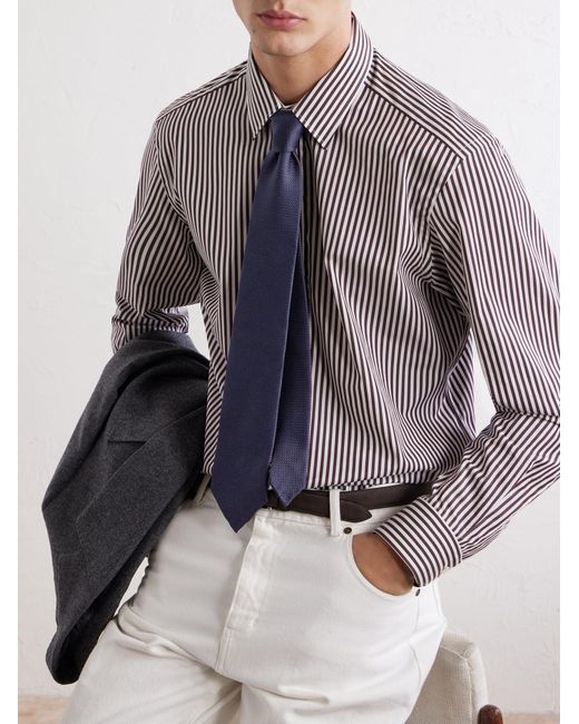 De Petrillo Blue 8Cm Silk-Jacquard Tie for men