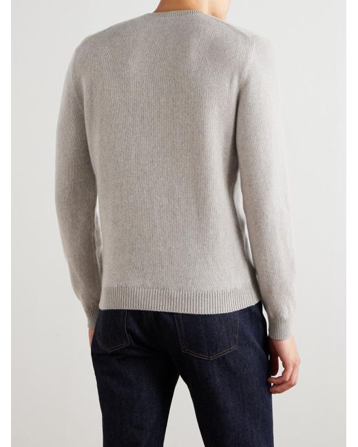 Loro Piana White Fobello Cashmere Sweater for men