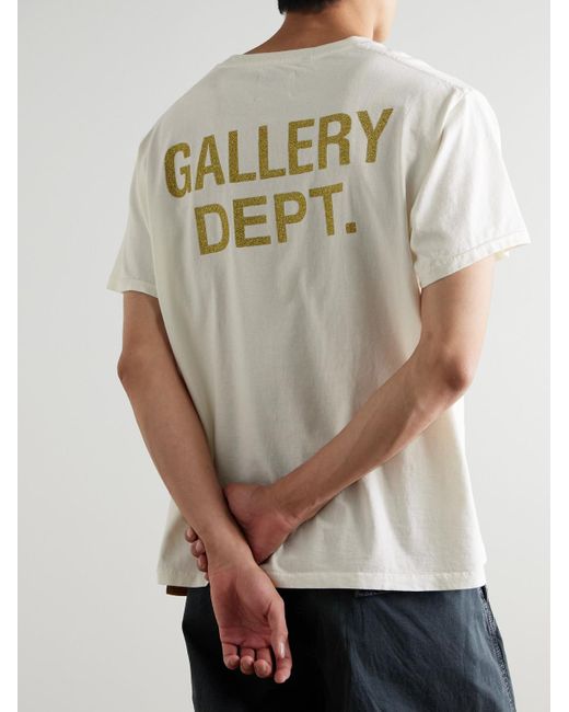 GALLERY DEPT. White Rally Glittered Logo-print Cotton-jersey T-shirt for men