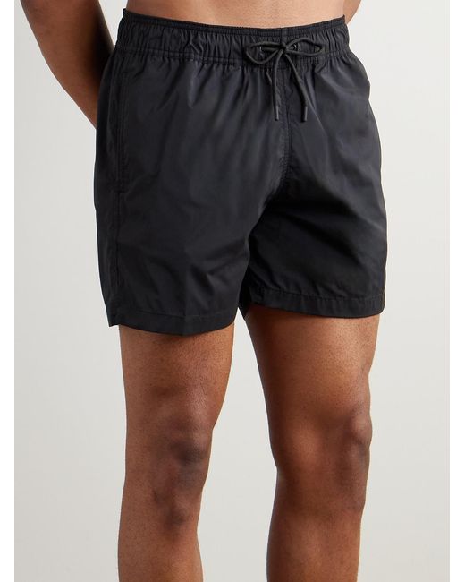 Frescobol Carioca Black Salvador Straight-Leg Mid-Length Recycled Swim Shorts for men