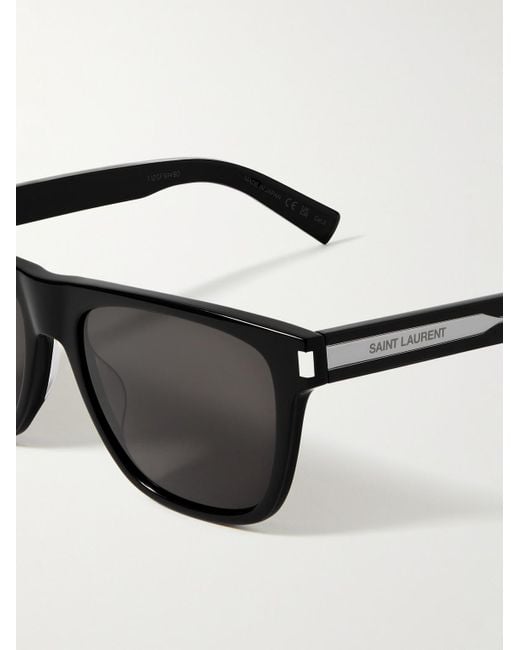 Saint Laurent Black D-frame Recycled-acetate Sunglasses for men