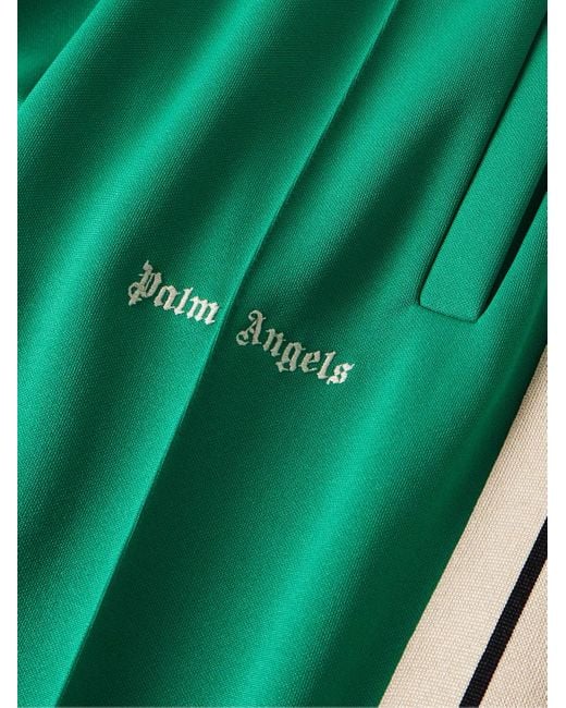 Palm Angels Gerade geschnittene Jogginghose aus technischem Jersey mit Falten und Streifen in Green für Herren