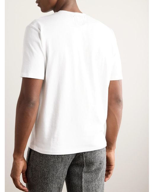 Drake's White Cotton-jersey T-shirt for men