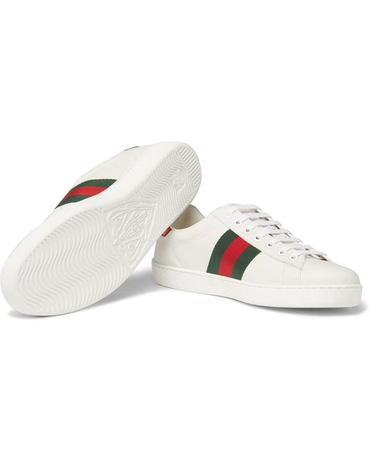 men's gucci white leather sneakers