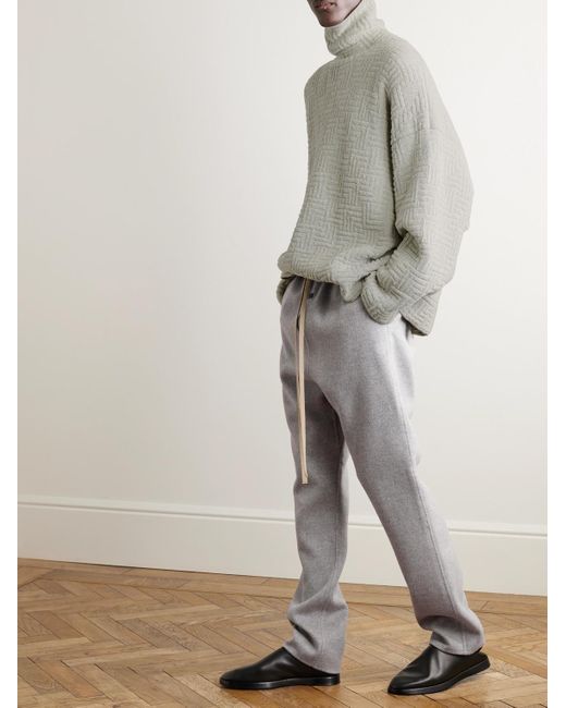 Fear Of God Gray Forum Straight-leg Virgin Wool And Cashmere-blend Drawstring Trousers for men