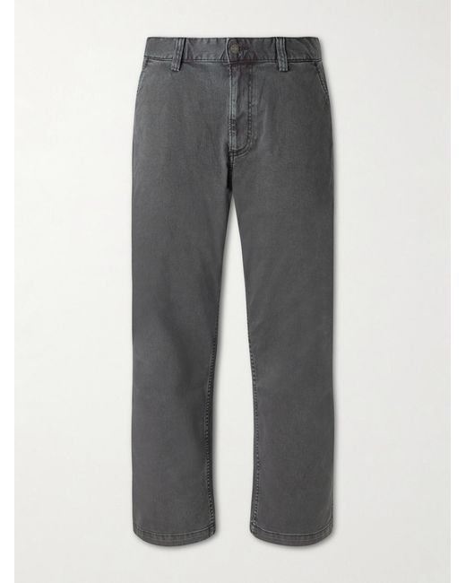 Corridor NYC Gray Straight-leg Garment-dyed Stretch-cotton Twill Trousers for men