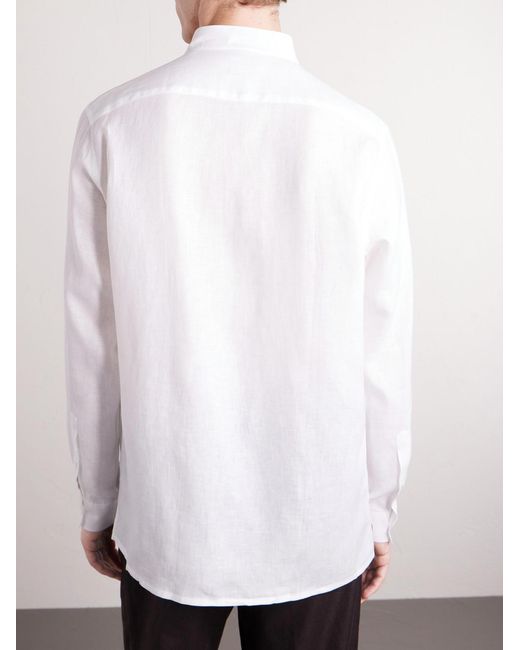 Zegna White Oasi Linen Shirt for men