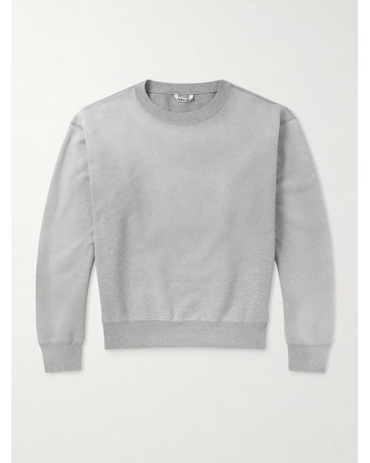 Auralee Gray Cotton-Jersey Sweatshirt for men