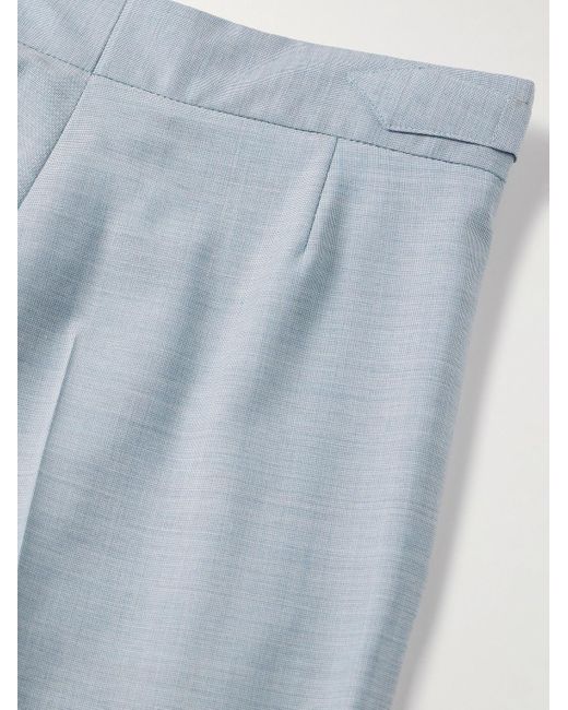 Richard James Blue Hepworth Slim-Fit Pleated Wool Suit Trousers for men