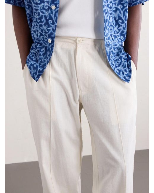 Kardo White Kedar Straight-leg Cotton Trousers for men