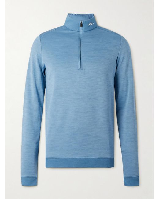 Kjus Blue Slim-fit Stretch-jersey Half-zip Golf Top for men