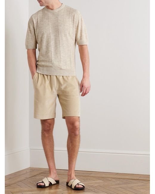Loro Piana White Tori Linen And Silk-Blend T-Shirt for men