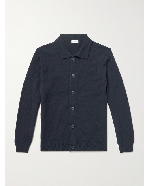 Sunspel Blue Wool Cardigan for men