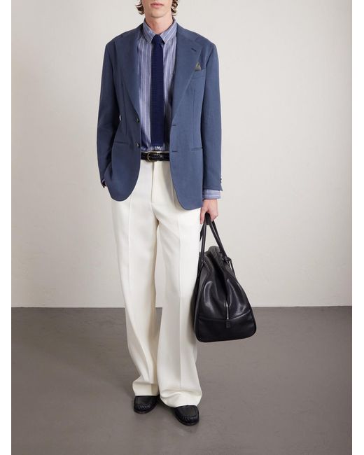 Thom Sweeney Blue Linen Suit for men