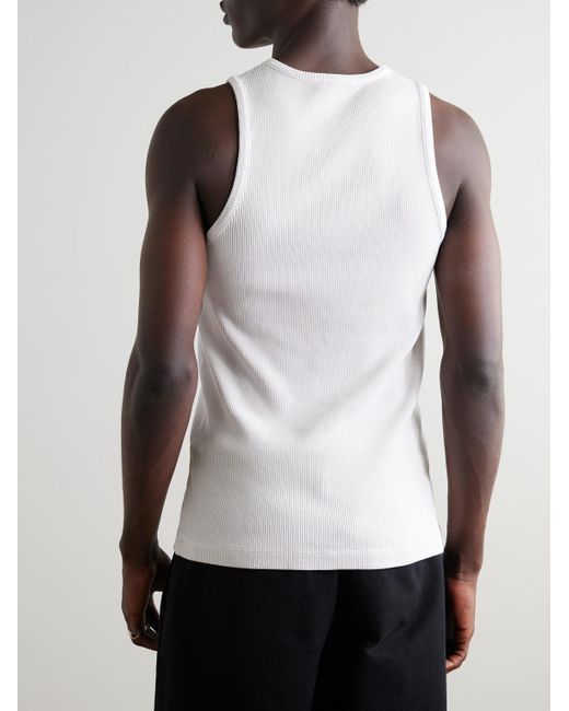 Agolde White Viggo Ribbed Stretch Organic Cotton And Tencel Lyocell-Blend Tank Top for men