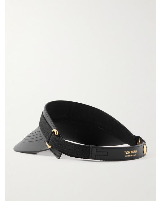 Tom Ford Black Leather Visor for men