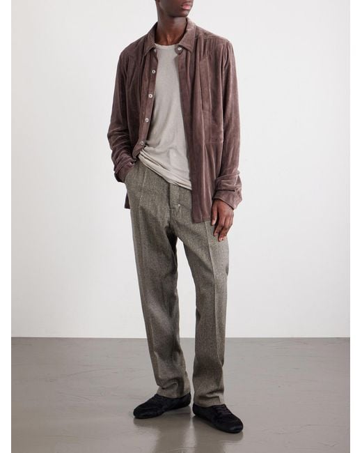 Rick Owens Brown Fogpocket Velour Jacket for men