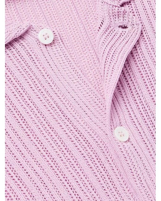 Julian Pointelle-Knit Shirt di Séfr in Pink da Uomo