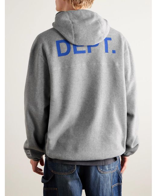 GALLERY DEPT. Gray Trail Logo-Print Fleece Hoodie for men