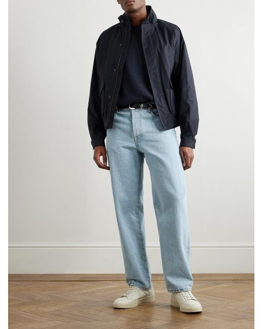 Loro Piana Blue Fobello Ribbed Cashmere Sweater for men