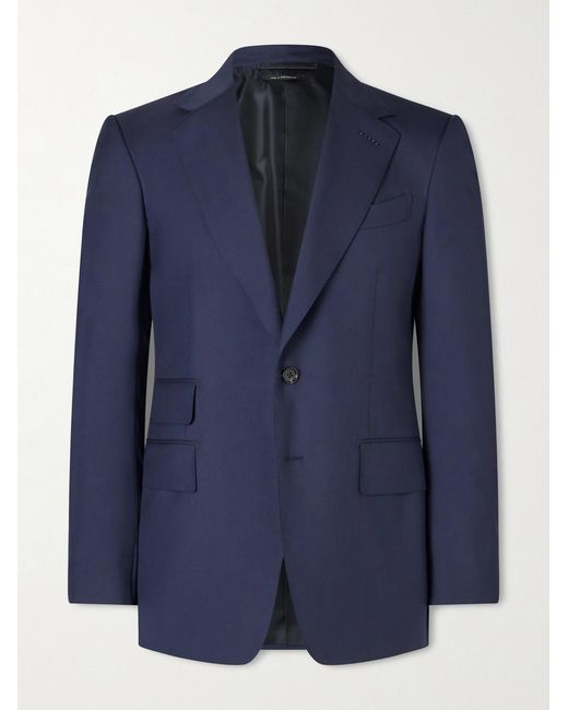 Tom Ford Blue Shelton Super 120S Wool Suit Jacket for men