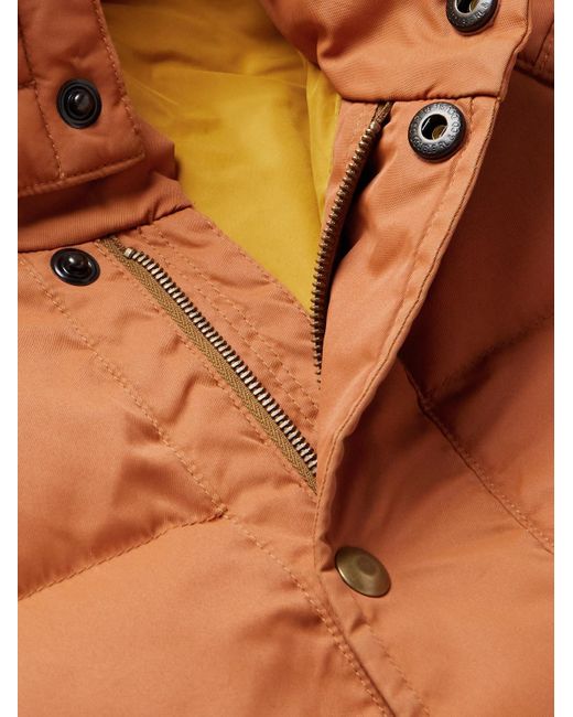 RRL Orange Barrett Quilted Padded Nylon Hooded Jacket for men