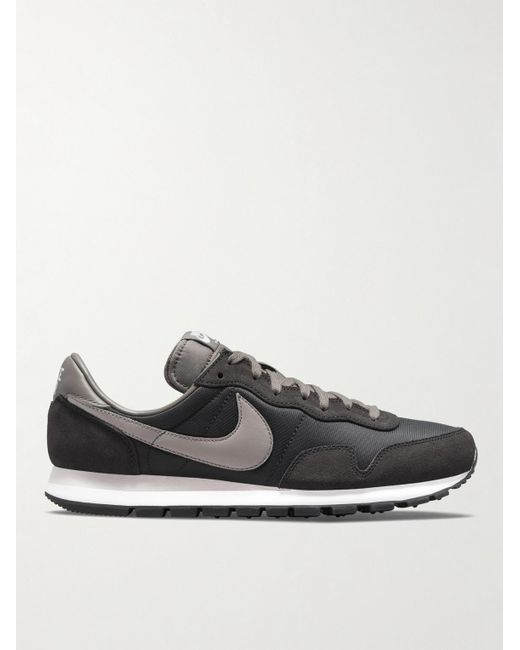 Nike Air Pegasus 83 Leather-trimmed Suede And Shell Sneakers in Grey for  Men | Lyst UK
