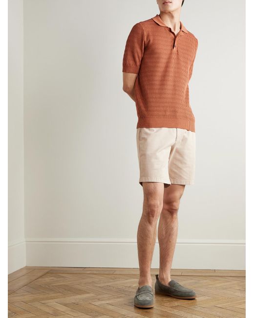 Mr P. Natural Straight-Leg Garment-Dyed Cotton-Blend Twill Bermuda Shorts for men