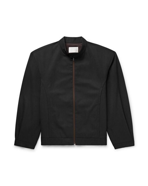 Amomento Black Striped Wool-Blend Jacket for men