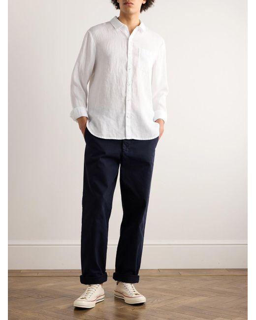 James Perse Hemd aus Leinen in Stückfärbung in White für Herren