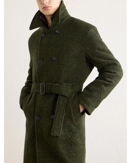 Oliver Spencer Green Morgan Double-breasted Wool Coat for men