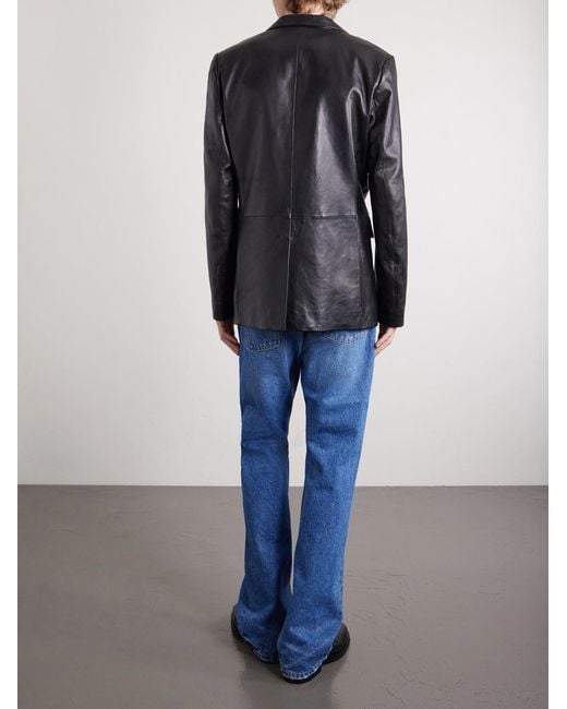 Acne Black Leather Jacket for men