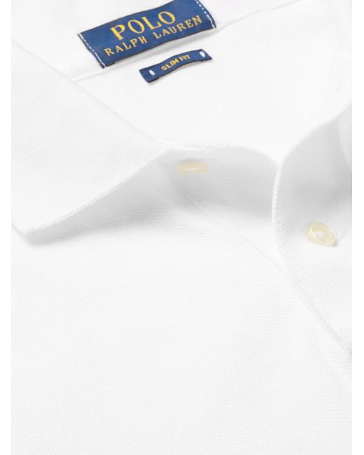 Polo Ralph Lauren White Slim-Fit Cotton-Piqué Polo Shirt for men