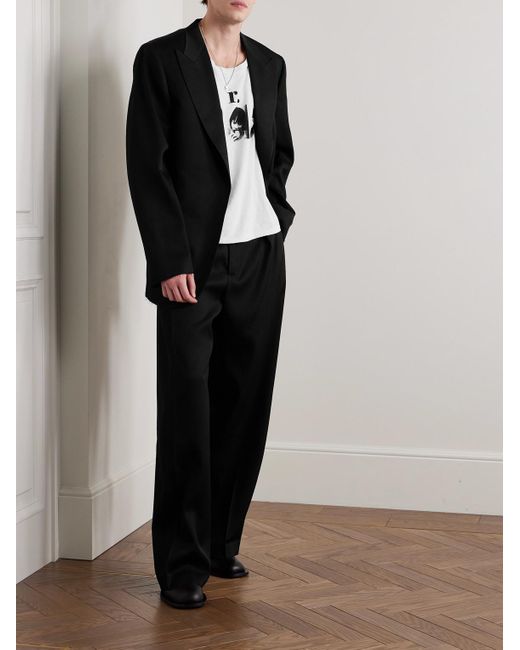 Enfants Riches Deprimes Black Boiler Room Wide-Leg Pleated Virgin Wool-Gabardine Trousers for men