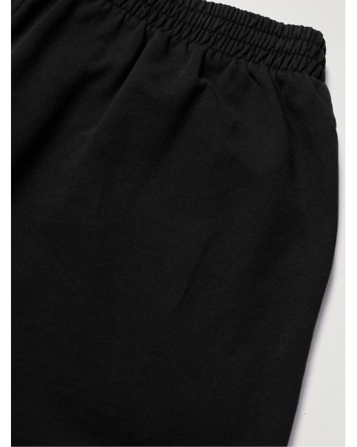 Balenciaga Black Straight-leg Logo-print Cotton-jersey Shorts for men