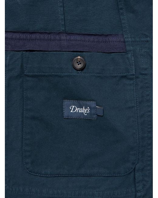 Drake's Blue Mk. I Games Cotton-Twill Suit Jacket for men