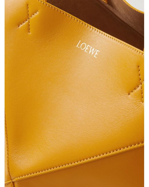 Loewe Yellow Extra Large Leather Puzzle Fold Tote Bag for men