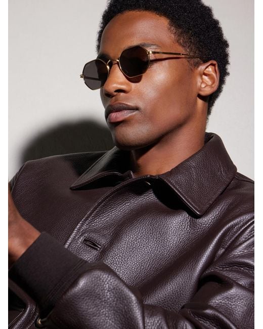 Cartier Natural Rounded-frame Melal Sunglasses for men