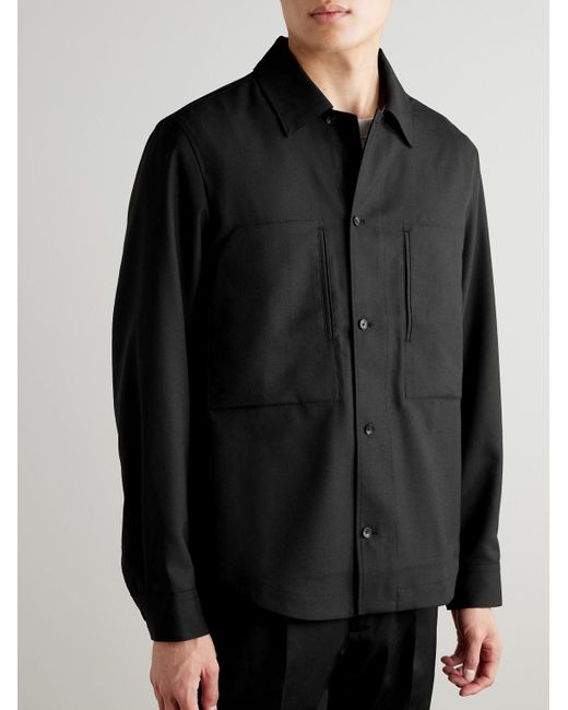 Mr P. Black Woven Overshirt for men