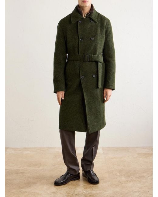 Oliver Spencer Green Morgan Double-breasted Wool Coat for men
