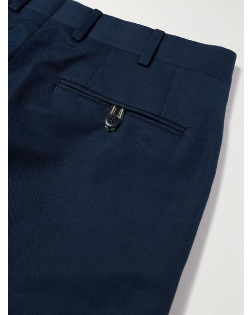Brioni Pienza gerade geschnittene Hose aus einer Leinen-Baumwollmischung in Blue für Herren