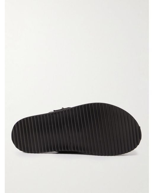 Mr P. Black Leather Slippers for men