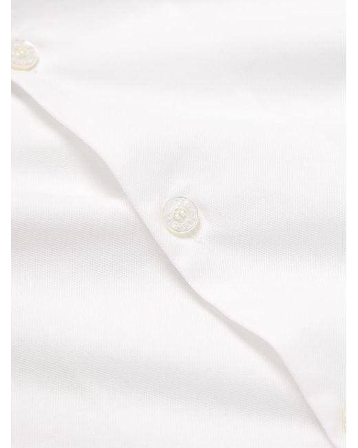Acne White Solon Camp-Collar Oversized Embroidered Cotton-Piqué Shirt for men