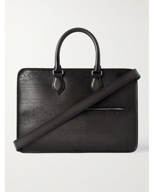Berluti Black Un Jour Mini Scritto Leather Briefcase for men