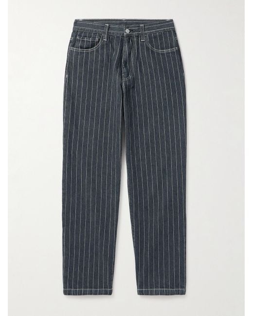 Carhartt Orlean gerade geschnittene Jeans aus gestreiftem Hickory-Denim in Blue für Herren